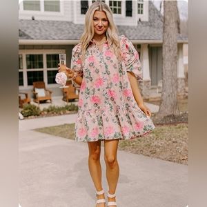 Blushing Bliss Floral dress